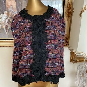 St John Couture Tweed Floral Jacket